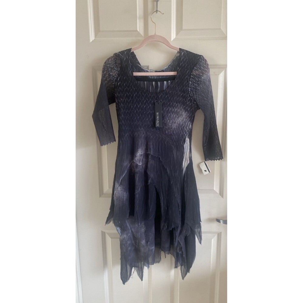 Nwt’s Komorov  Asymmetrical Top And Skirt Distressed Black Size Large $449